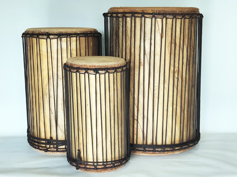 Juego de tambores bajos dundun - Set dundunes Guinea
