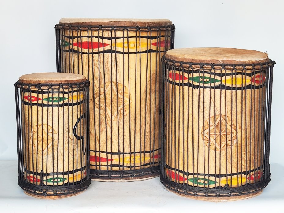 Juego de tambores bajos dundun - Set dundunes Guinea 6519