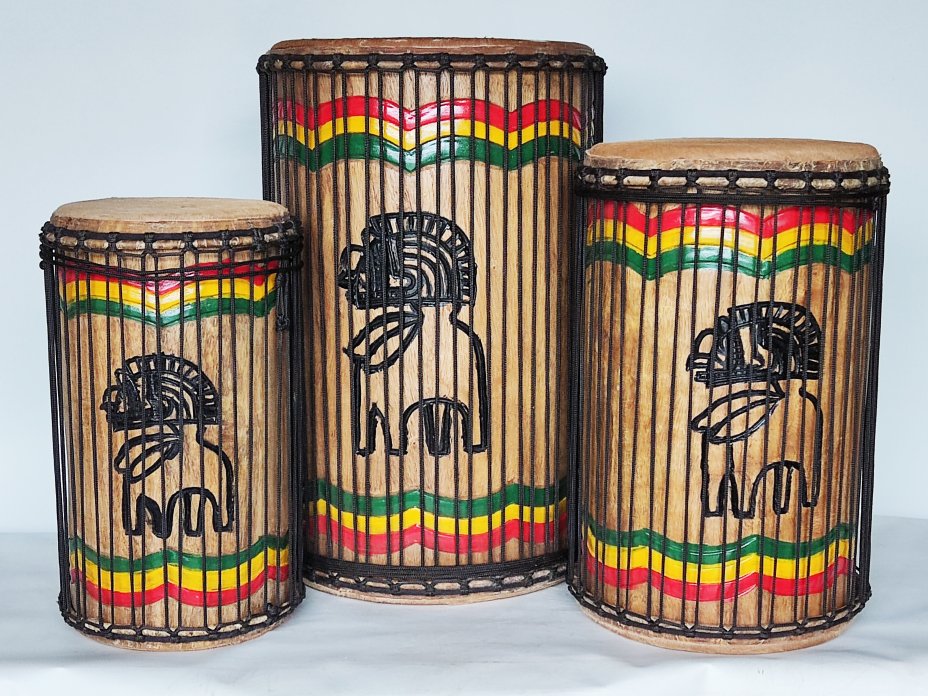Juego de tambores bajos dundun - Set de dundunes de Guinea