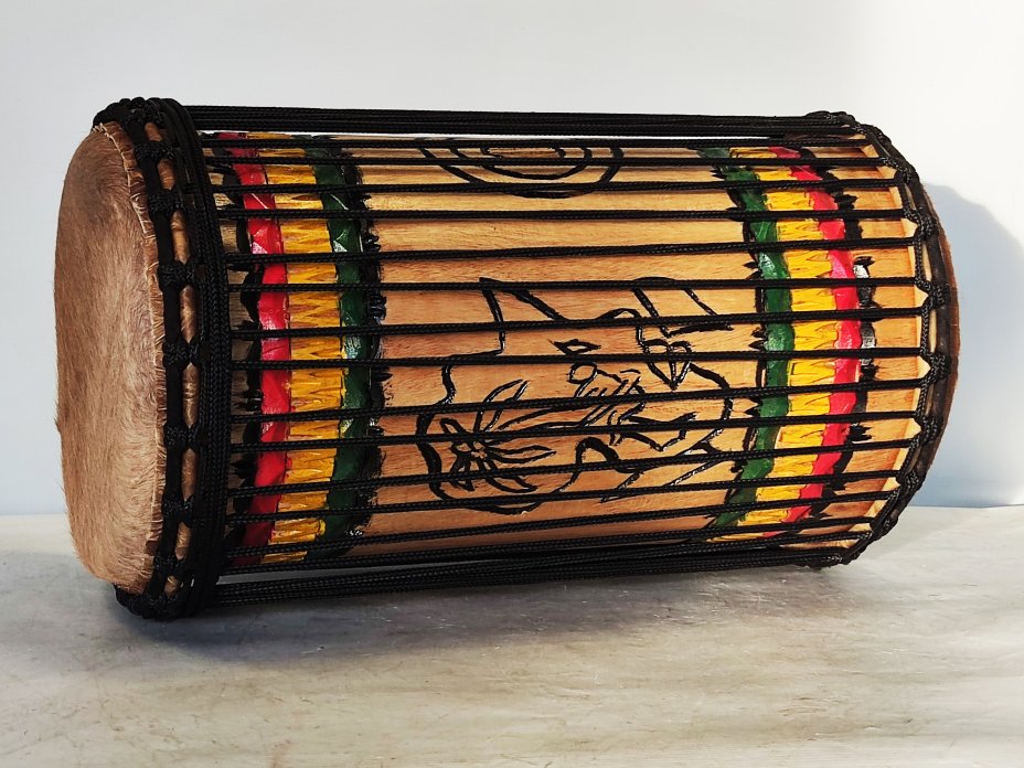 Tambores bajos dundun - Dunun kenkení de Guinea montaje 4 aros