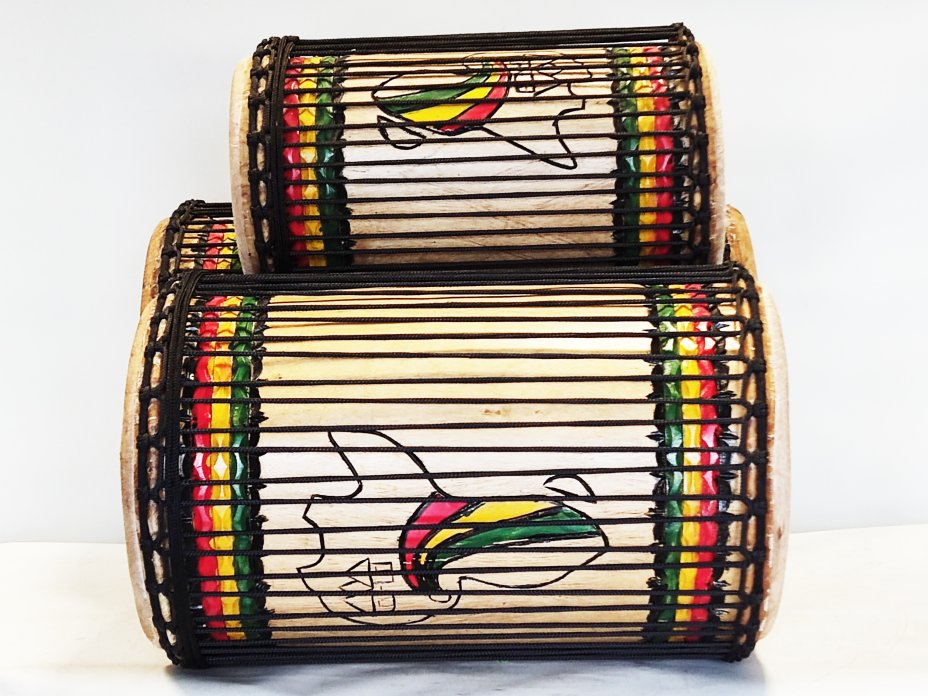Juego de tambores bajos dundun - Set de dundunes de Guinea