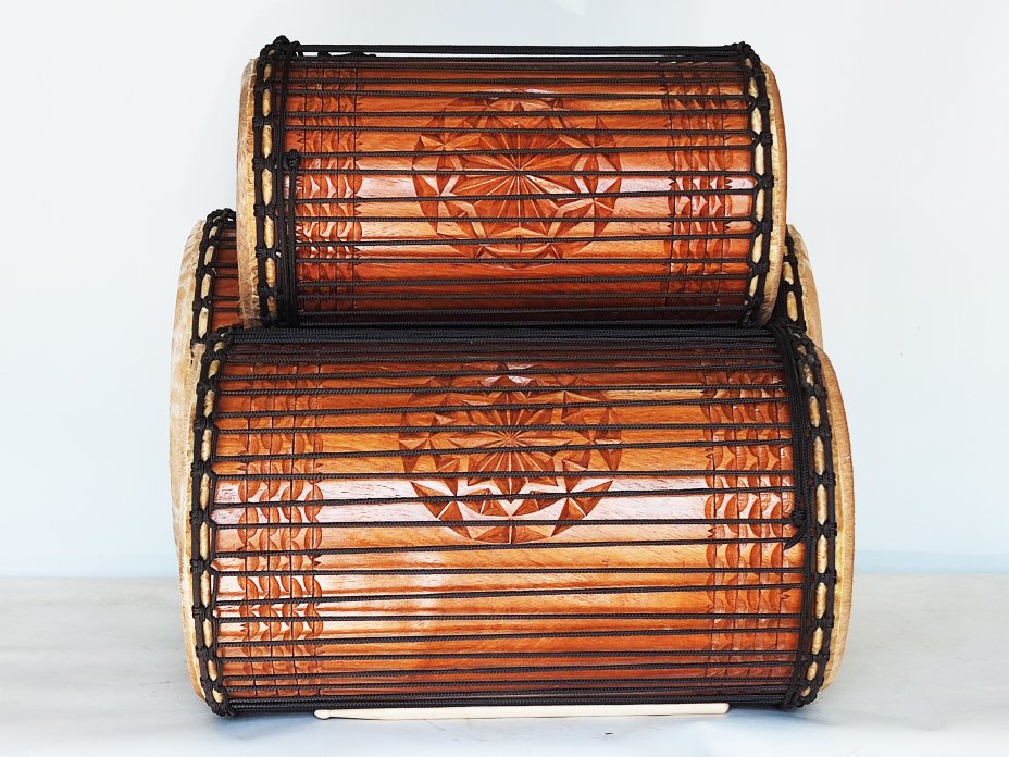 Juego de tambores bajos dundun - Set de dundunes de Guinea