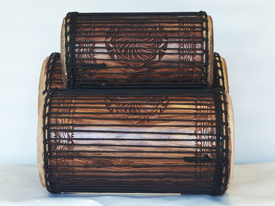 Juego de tambores bajos dundun - Set de dundunes de Guinea