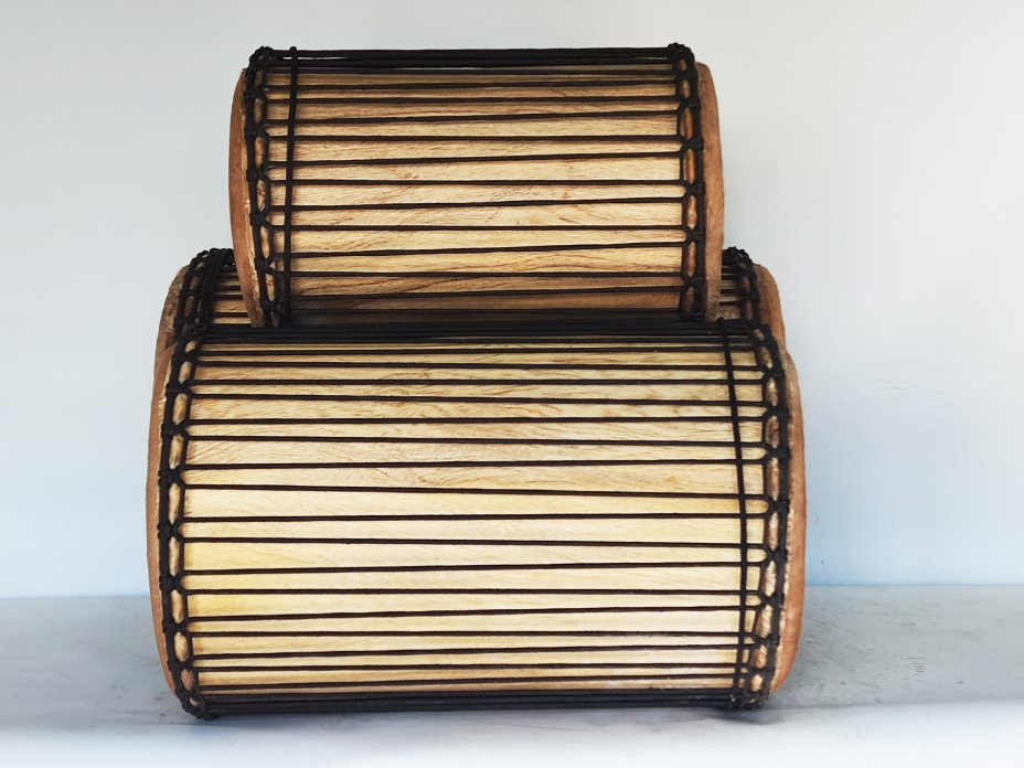 Juego de tambores bajos dundun - Set de dundunes de Guinea