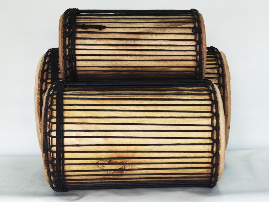 Juego de tambores bajos dundun - Set de dundunes de Guinea