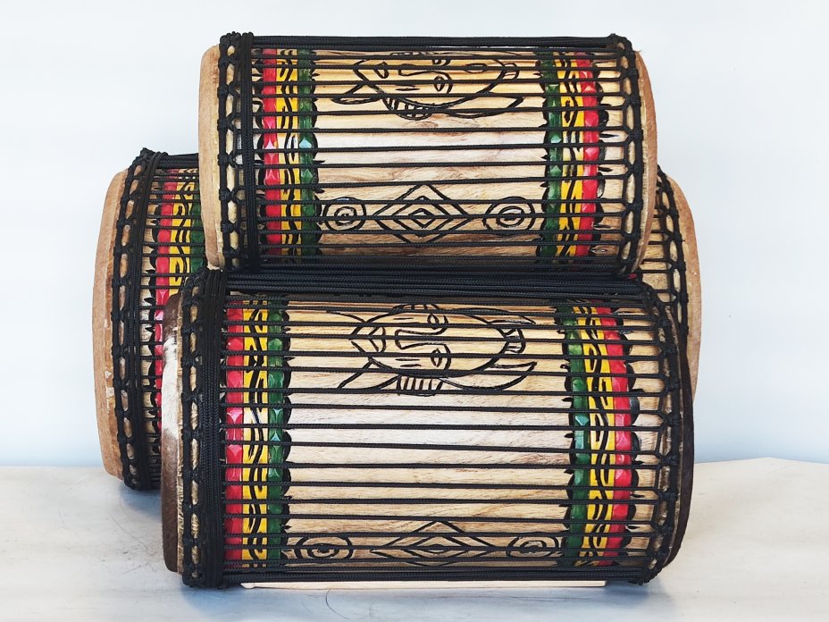 Juego de tambores bajos dundun - Set de dundunes de Guinea