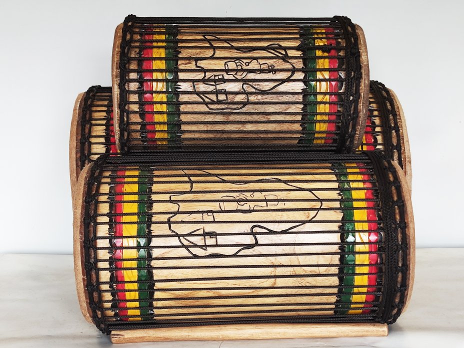 Juego de tambores bajos dundun - Set de dundunes de Guinea