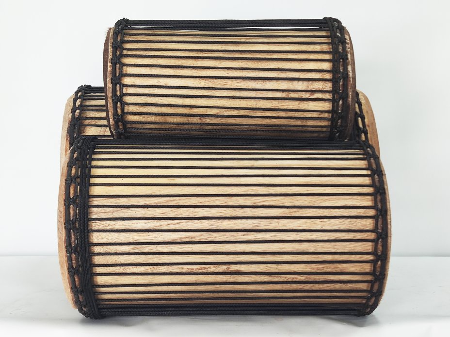 Juego de tambores bajos dundun - Set de dundunes de Guinea