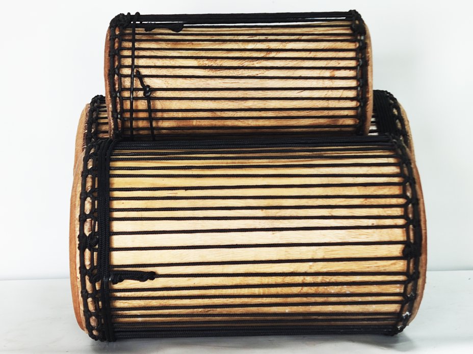 Juego de tambores bajos dundun - Set de dundunes de Guinea