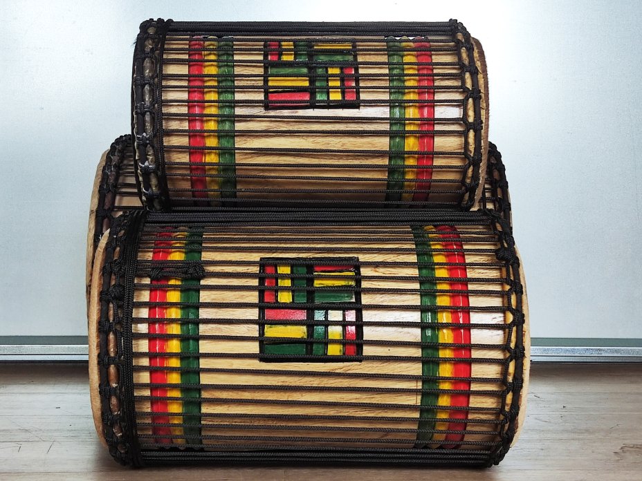 Juego de tambores bajos dundun - Set de dundunes de Guinea